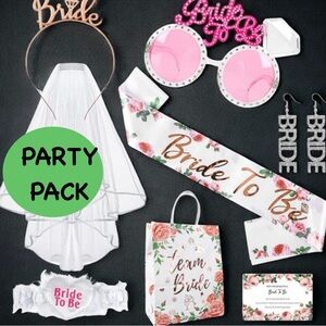 8pc Bride to Be Party Set Bachelorette Decoration & Accessories Bridal Shower